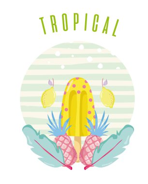 Tropikal kart kavramı tasarım vektör çizim grafik