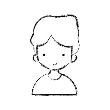 Şekil avatar çocuk t-shirt ve saç modeli tasarım vektör çizim ile