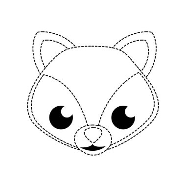 noktalı şekil mutlu fox baş sevimli hayvan vektör çizim