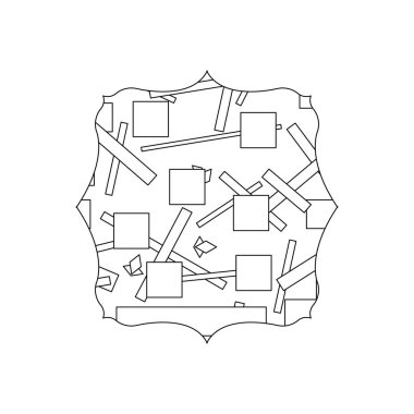 çizgi kare grafik soyut stili arka plan vektör çizim ile