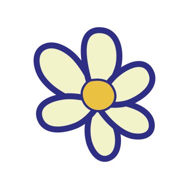 Tam renk sevimli yaprakları ile güzel çiçek tasarım vektör çizim