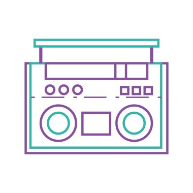 renkli radyo müzik vektör çizim dinlemek için teknoloji nesne