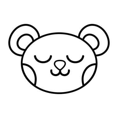 Uyuyan ayı baş sevimli hayvan vektör çizim çizgi