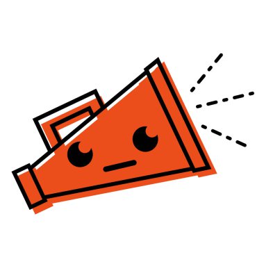 renk Sirius ve sevimli megafon nesne kawaii vektör çizim