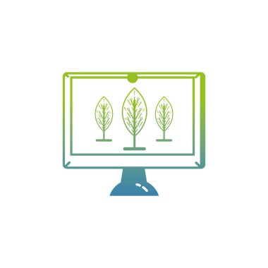siluet sanal gerçeklik ağaçlar perde teknoloji vektör çizim içinde