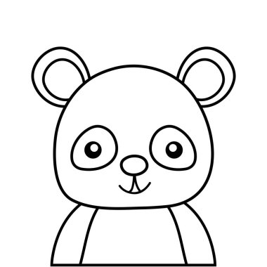 satır çok güzel ve mutlu panda vahşi hayvan vektör çizim