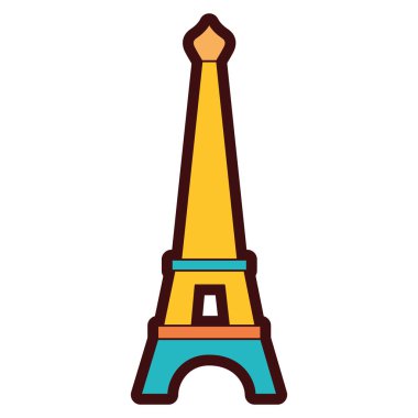 çizgi renk Eyfel Kulesi paris yolculuk tatil vektör çizim