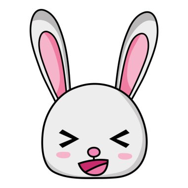 mutlu tavşan baş vahşi hayvan vektör çizim