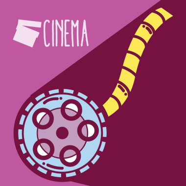 Reel sinema sevimli çizgi kavramı vektör çizim grafik tasarım haddeleme