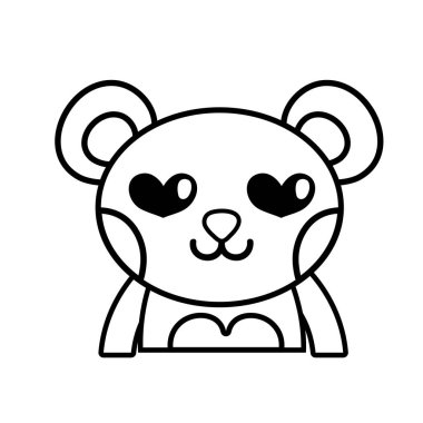 ayı sevimli vahşi hayvan vektör çizim satırı âşık