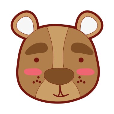 çizgi rengi gülümseme ayı baş vahşi hayvan vektör çizim
