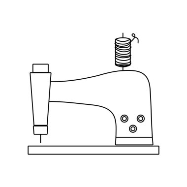 satır dikiş makinesi moda sanayi ekipmanları vektör çizim