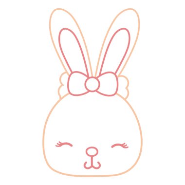 renkli utangaç tavşan baş vahşi hayvan vektör çizim