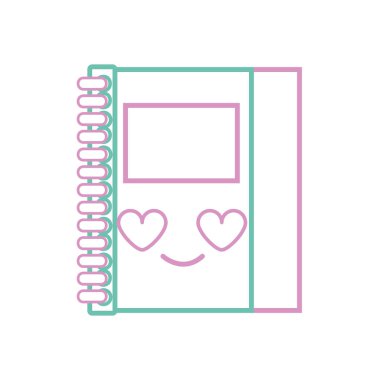 renkli sevimli ve aşk defter nesne kawaii vektör çizim içinde