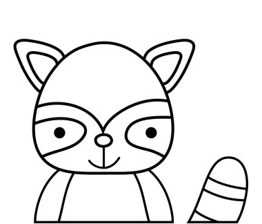 satır çok güzel ve mutlu rakun vahşi hayvan vektör çizim