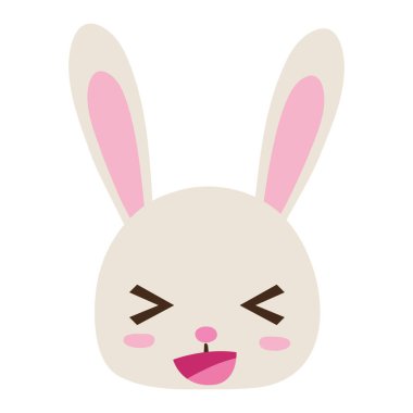 renkli mutlu tavşan baş vahşi hayvan vektör çizim