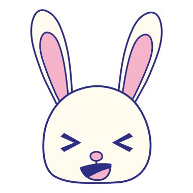 renkli mutlu tavşan baş vahşi hayvan vektör çizim