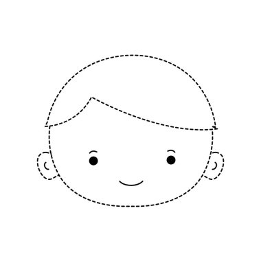 Şekil avatar çocuk yüz saç vektör çizim ile noktalı