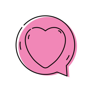 aşk sohbet kabarcık vektör çizim içinde renk kalp işareti