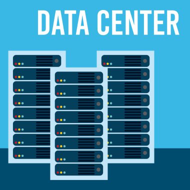 Veri merkezi teknoloji vektör çizim grafik tasarım