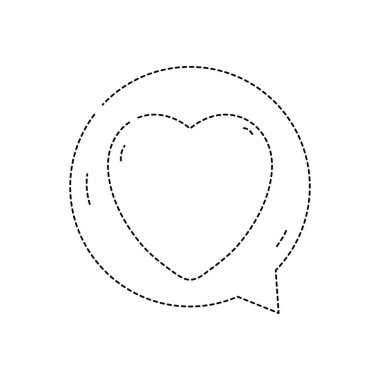 aşk sohbet kabarcık vektör çizim içinde noktalı şekli kalp işareti
