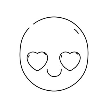 satır kawaii sevgilisi yüz ifade vektör çizim içinde şirin