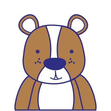 tam renkli sevimli ve sürpriz ayı vahşi hayvan vektör çizim