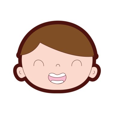 çizgi rengi avatar çocuk face saç vektör çizim ile smile