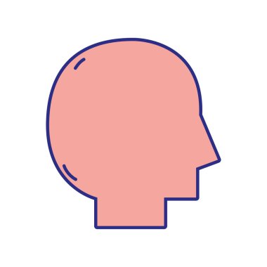 siluet adam baş beyaz arka plan üzerinde illüstrasyon vektör