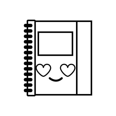 şirin ve aşk defter nesne kawaii vektör çizim içinde satır