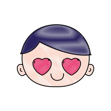 rendelenmiş baş çocuk saç vektör çizim aşık