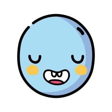 Kawaii sevimli komik yüz ifade vektör çizim