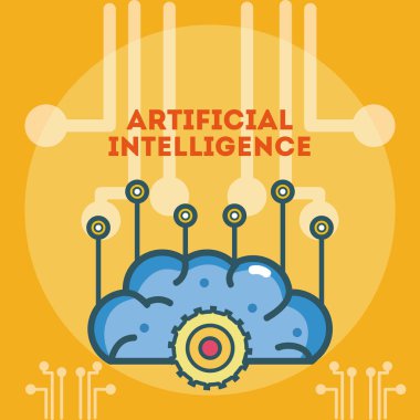 Yapay zeka bulut vektör çizim grafik tasarım