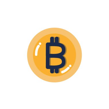 Bitcoin para banka ve Pazar Tema izole tasarım vektör çizim