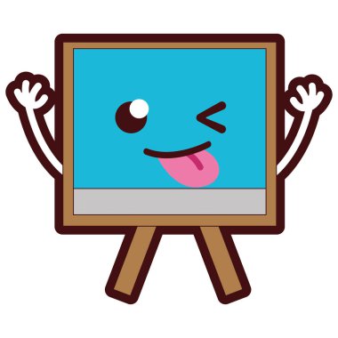 çizgi rengi komik ve sevimli kurulu nesne kawaii vektör çizim