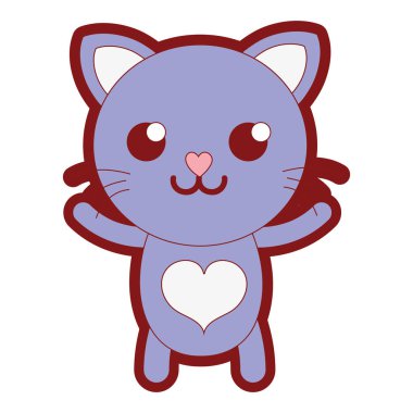 çizgi rengi gülümseme kedi sevimli kedi hayvan vektör çizim