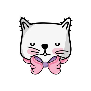 Hayvan evde beslenen hayvan ve yavru tema izole tasarım vektör çizim karikatür kedi