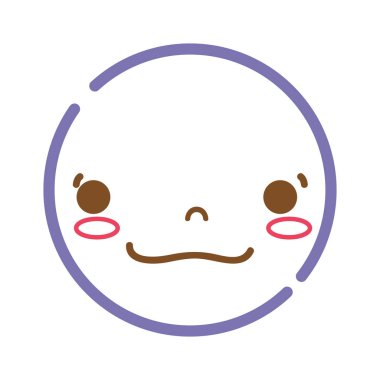 renkli kawaii baş sevimli mutlu yüz vektör çizim ile