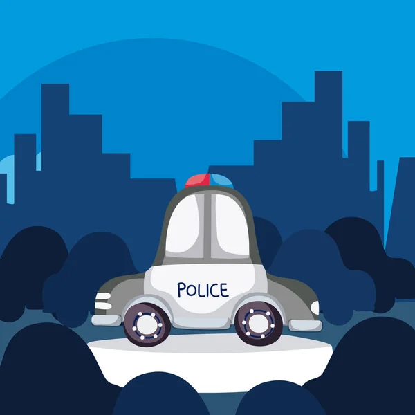 警察の車市ベクトル イラスト グラフィック デザイン — ストックベクタ