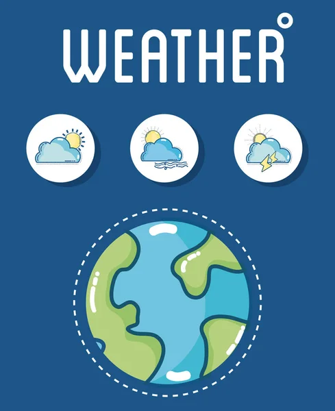 Weather Forecast Template Elements Vector Illustration Graphic Design — Stock Vector