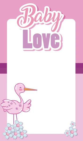 Baby Love Card Witn Marco Blanco Dibujos Animados Lindo Vector — Vector de stock