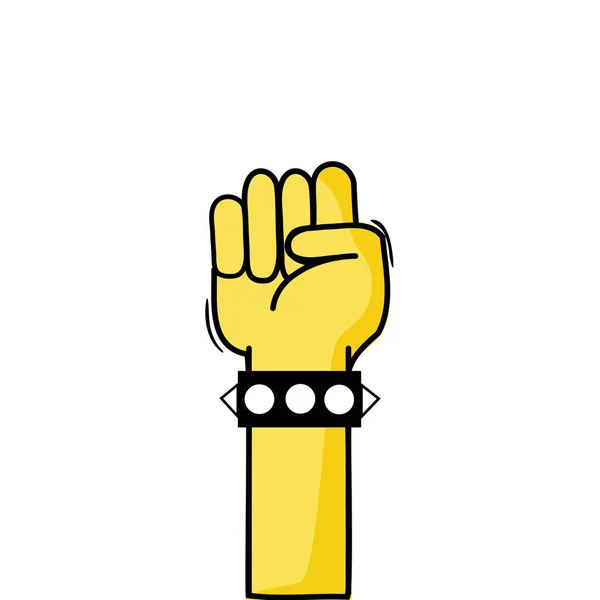 Mão Com Pulseira Oposição Gesto Símbolo Vetor Ilustração — Vetor de Stock