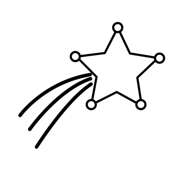 Línea Agradable Brillante Estrella Fugaz Diseño Vector Ilustración — Vector de stock