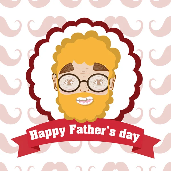 Glücklich Vätertag Cartoon Label Vektor Illustration Grafik Design — Stockvektor