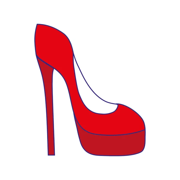 Ligne Couleur Mode Talons Haute Chaussures Style Vectoriel Illustration — Image vectorielle