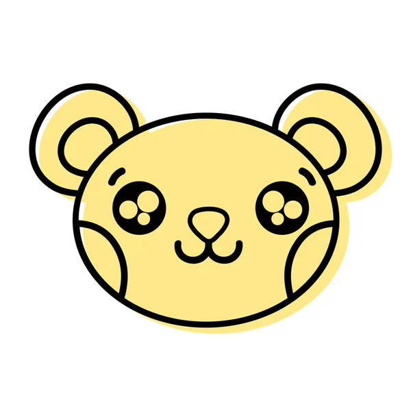 Color Happy Bear Head Cute Animal Vector Illustration — Stock Vector