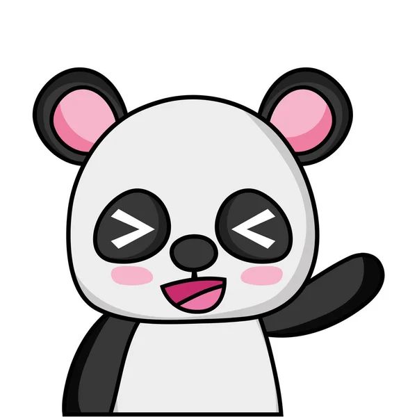 Adorable Alegre Panda Animal Salvaje Vector Ilustración — Vector de stock