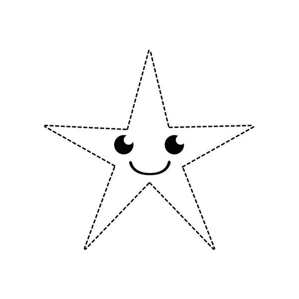 点状微笑闪亮的明星卡瓦伊卡通矢量插图 — 图库矢量图片