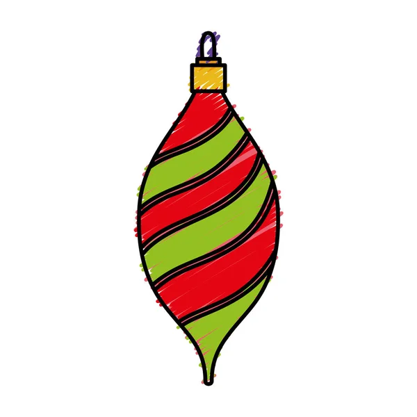 Geraspte Merry Christmas Bal Decoratie Ontwerp Vetor Afbeelding — Stockvector