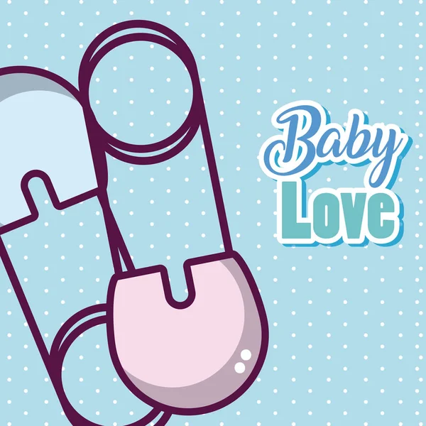 Tarjeta Amor Del Bebé Con Dibujos Animados Lindo Vector Ilustración — Vector de stock